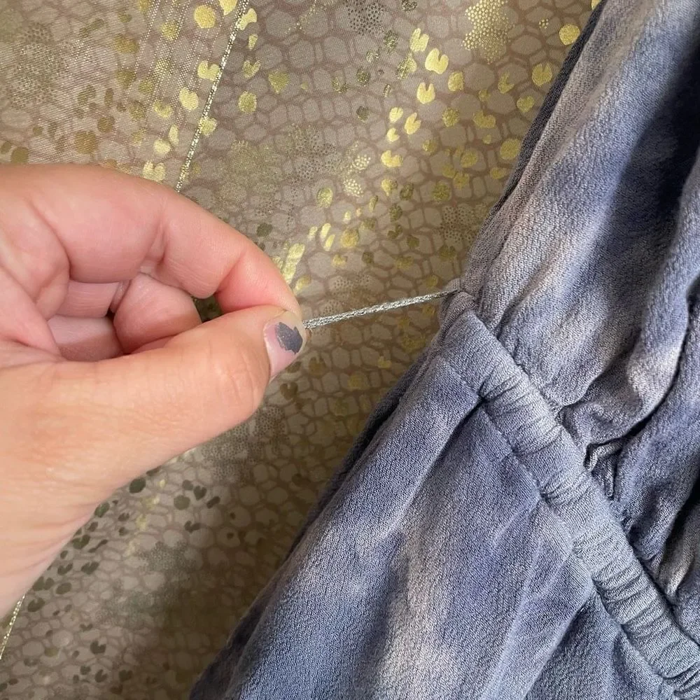 Free People Just Float Gray Blue Strapless Tie Dye Jumpsuit Medium - Picture 8 of 11